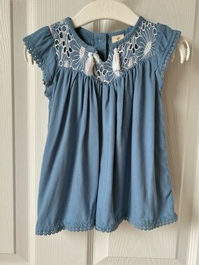 Tucker and Tate Blue Girls Embroidered Tassel Dress
